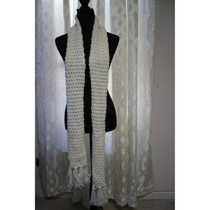 Old Navy Scarf  77 inches Cream 100% Acrylic